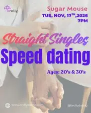 Straight Singles Speed Dating, 20's & 30's: Tue, November, 17th, 2026, 7pm Straight Singles Speed Dating, 20's & 30's: Tue, November, 17th, 2026, 7pm