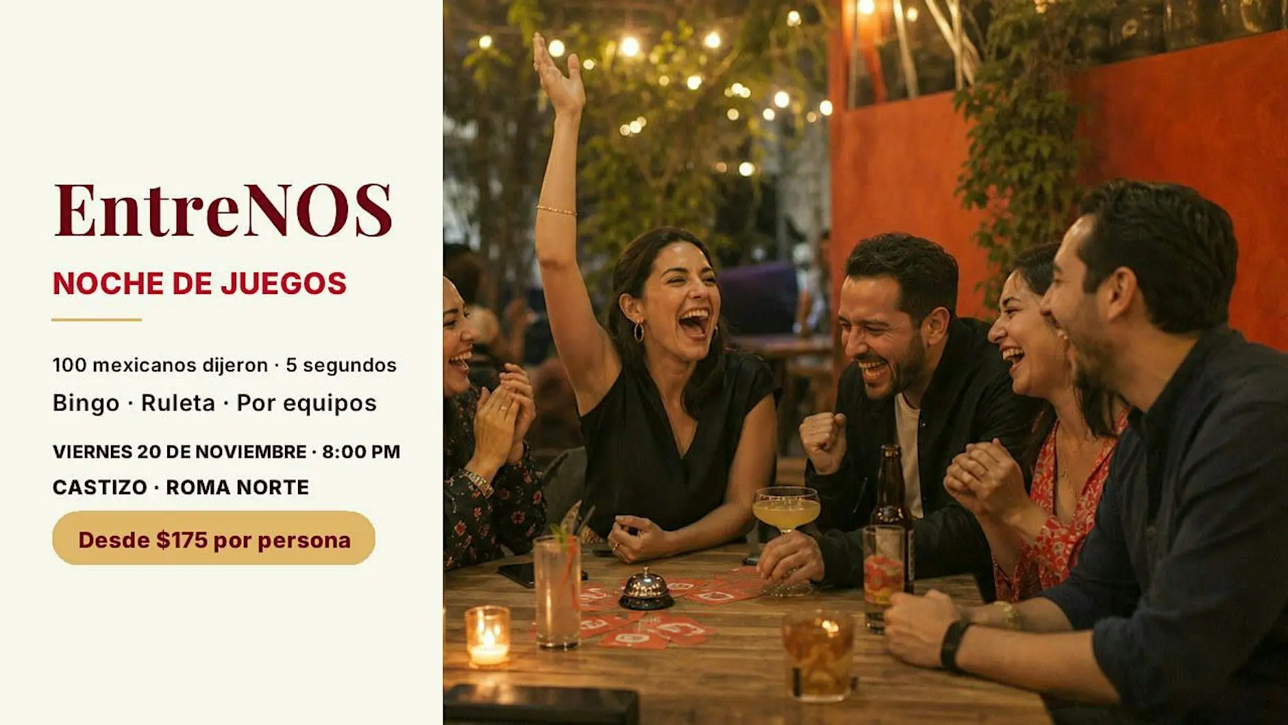 EntreNOS | Noche de Juegos por equipos | Roma Norte