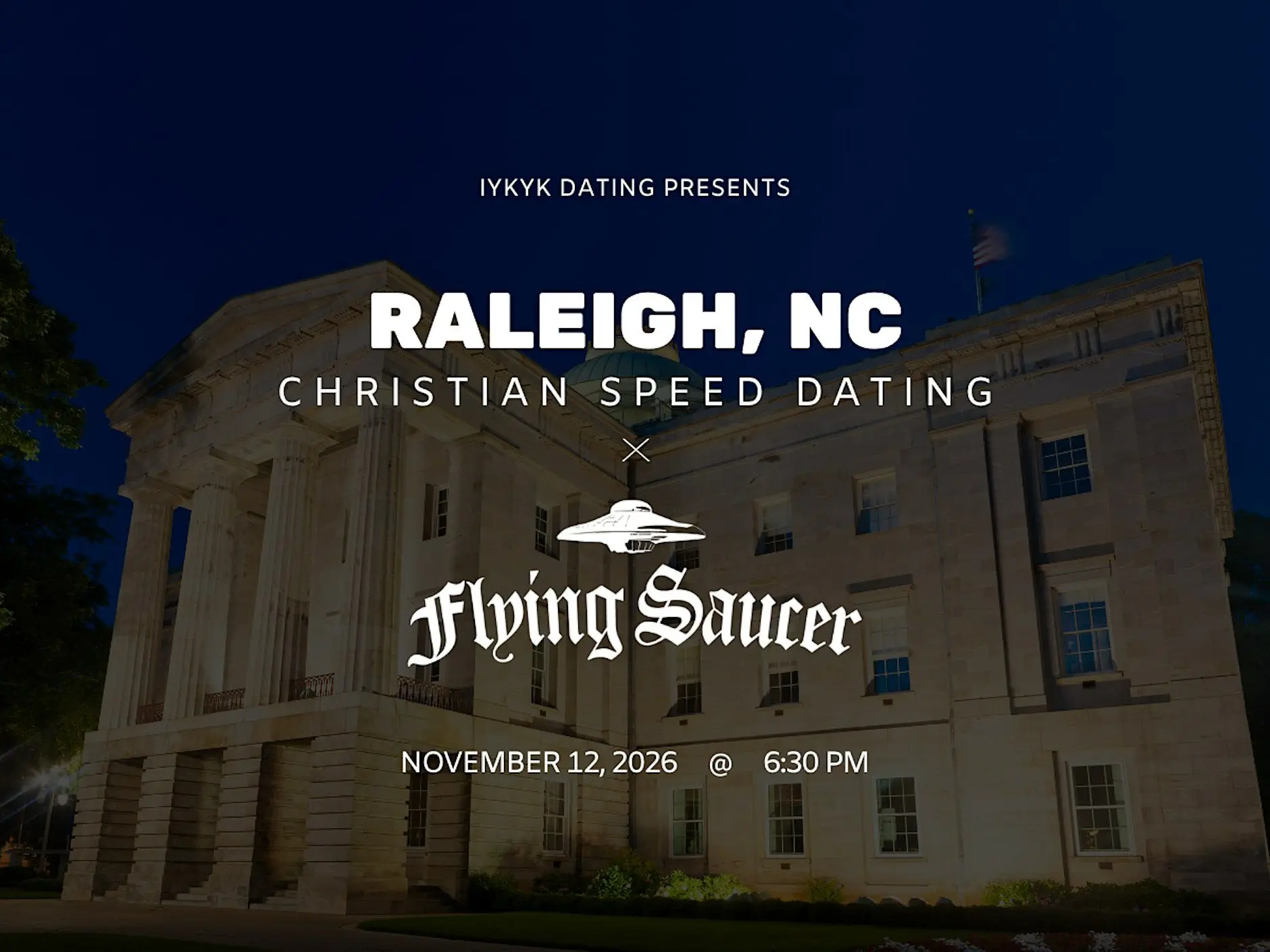 Raleigh Christian Speed Dating | IYKYK Dating | 20s-30s | 11/12/26 Raleigh Christian Speed Dating | IYKYK Dating | 20s-30s | 11/12/26