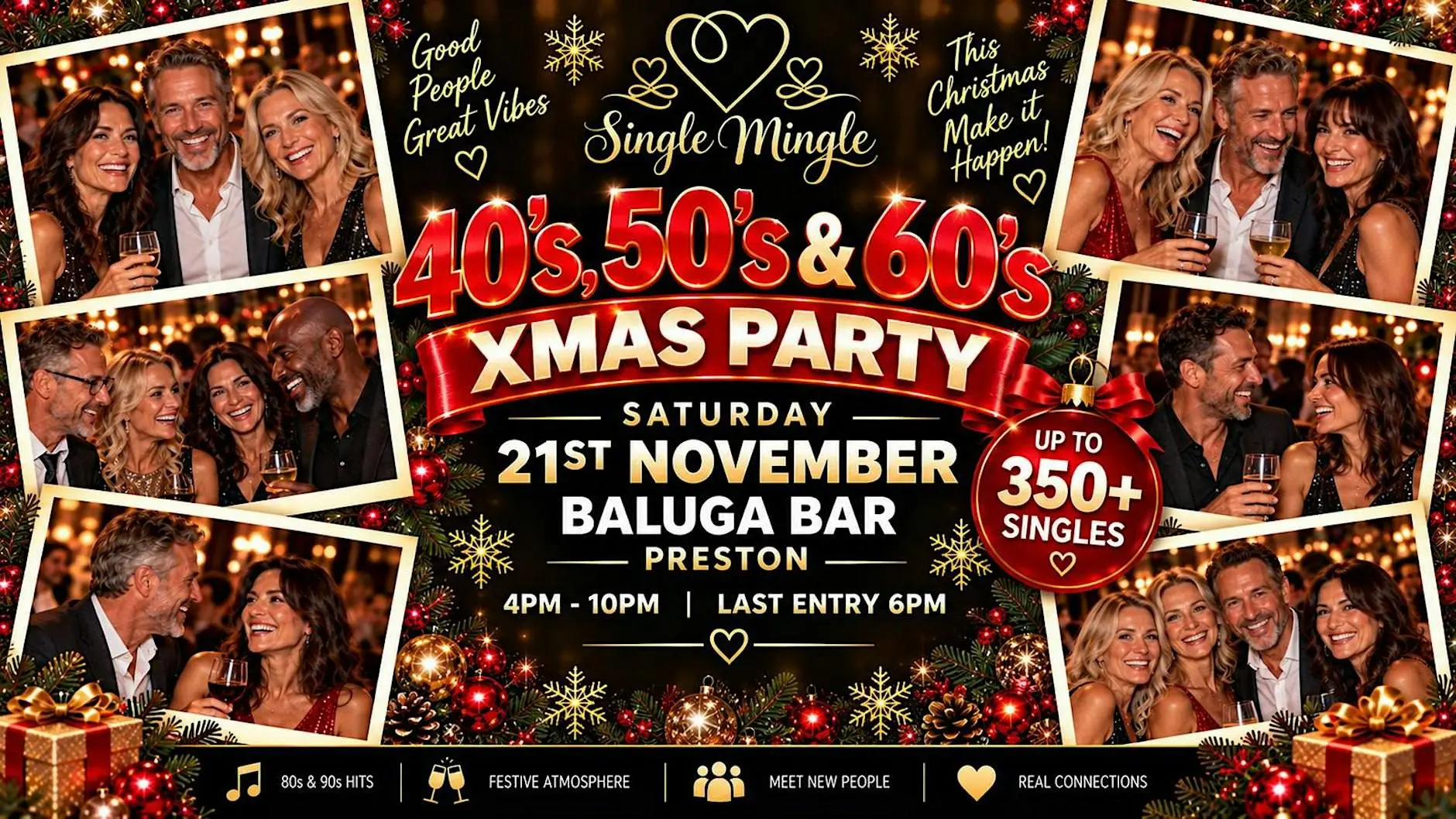 Single Mingle Preston ~ 40s/50s/60s+ Xmas Party ~ 21st November 2026