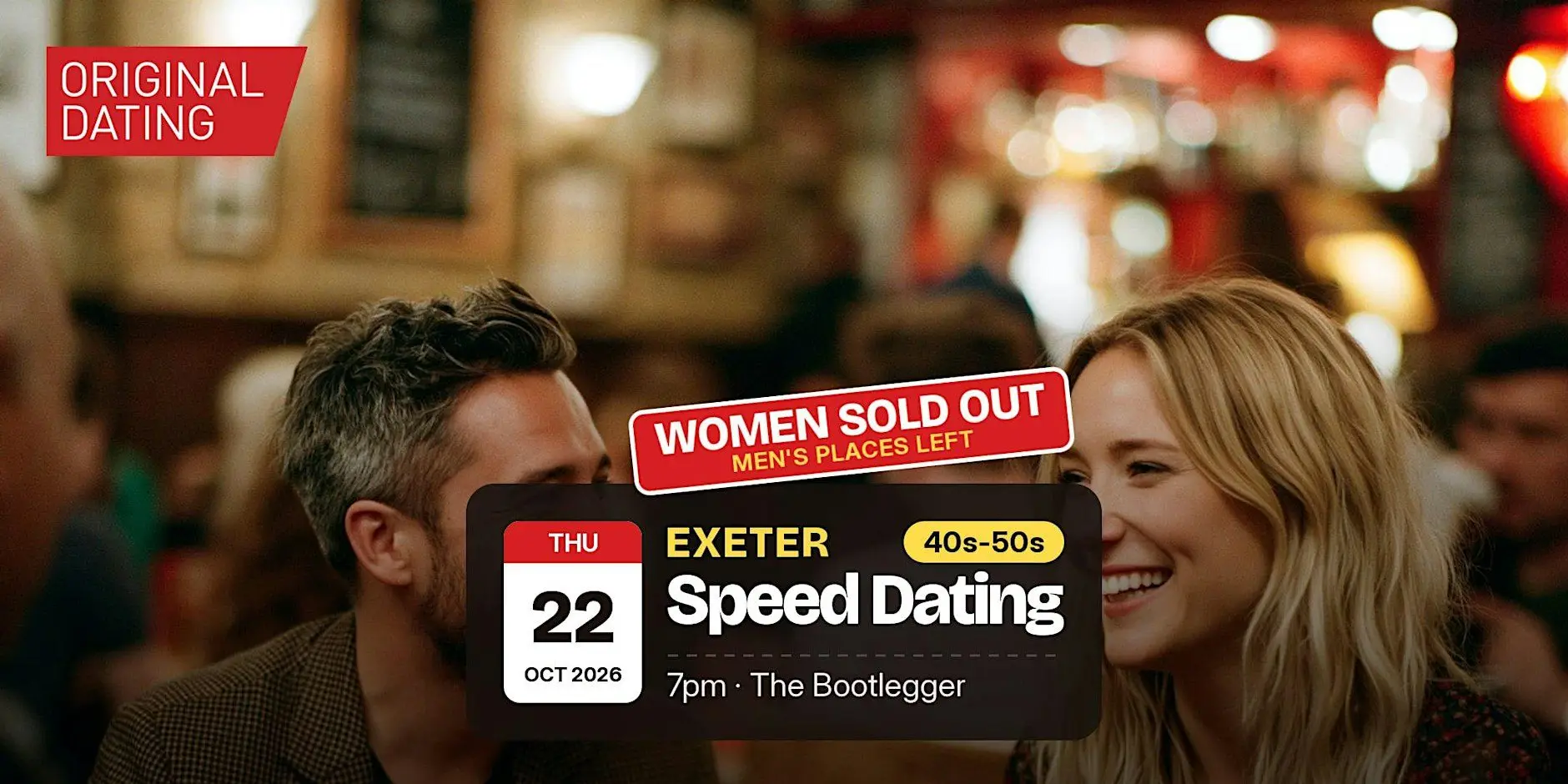 Speed Dating in Exeter @ The Bootlegger | 40s-50s Speed Dating in Exeter @ The Bootlegger | 40s-50s