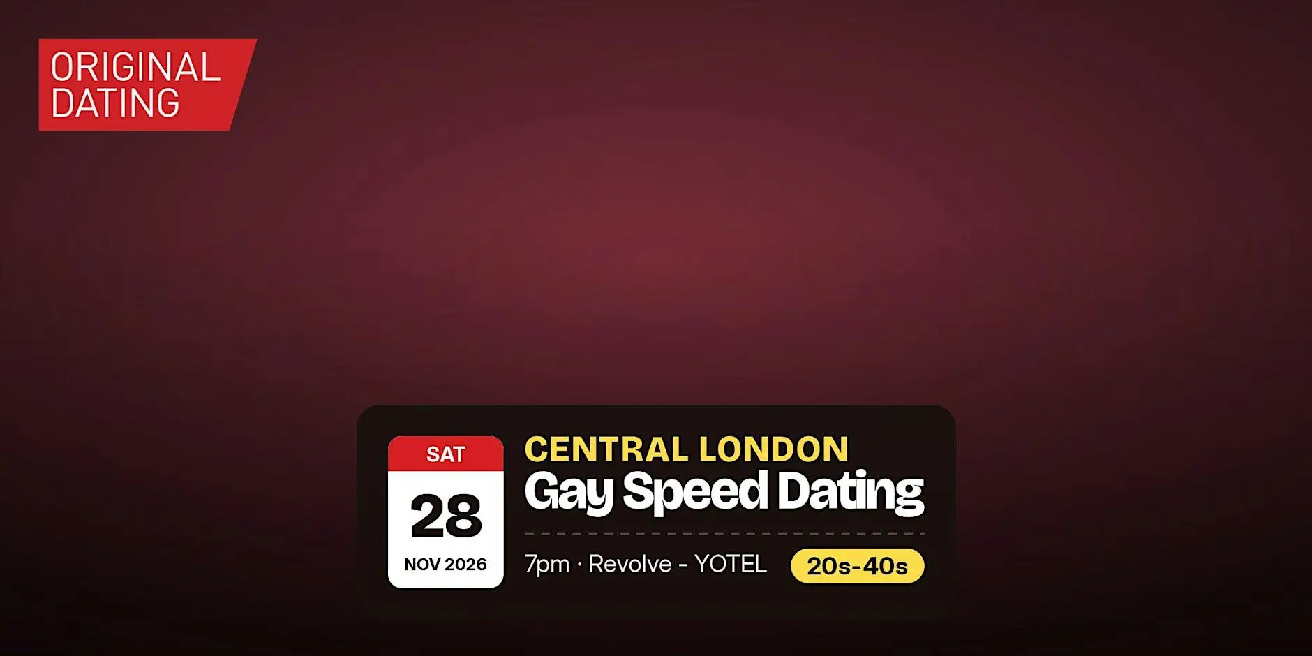 Gay Speed Dating in Central London @ Revolve - YOTEL | 20s-40s Gay Speed Dating in Central London @ Revolve - YOTEL | 20s-40s