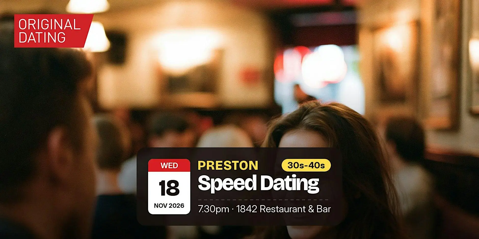 Speed Dating in Preston @ 1842 Restaurant & Bar | 30s-40s Speed Dating in Preston @ 1842 Restaurant & Bar | 30s-40s