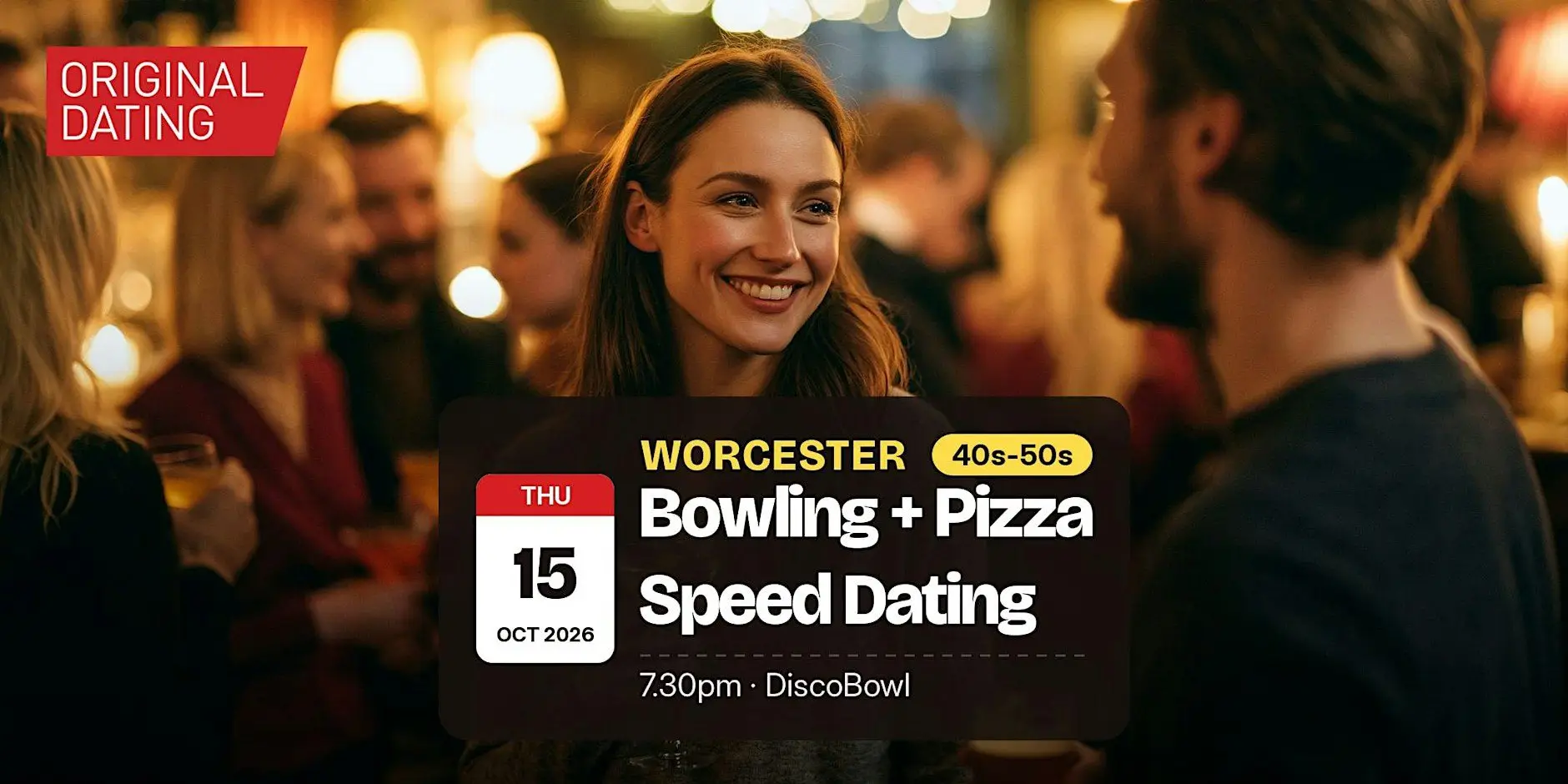 Bowling + Pizza Speed Dating in Worcester @ DiscoBowl | 40s-50s Bowling + Pizza Speed Dating in Worcester @ DiscoBowl | 40s-50s