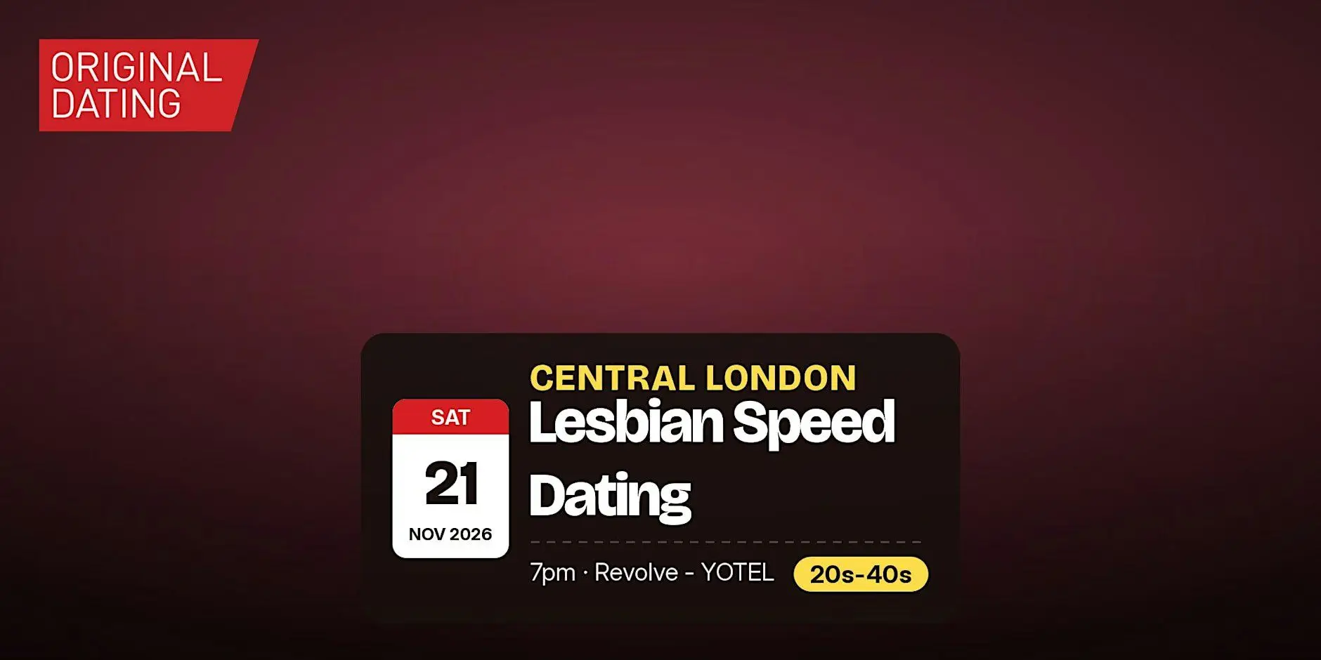 Lesbian Speed Dating in Central London @ Revolve - YOTEL | 20s-40s