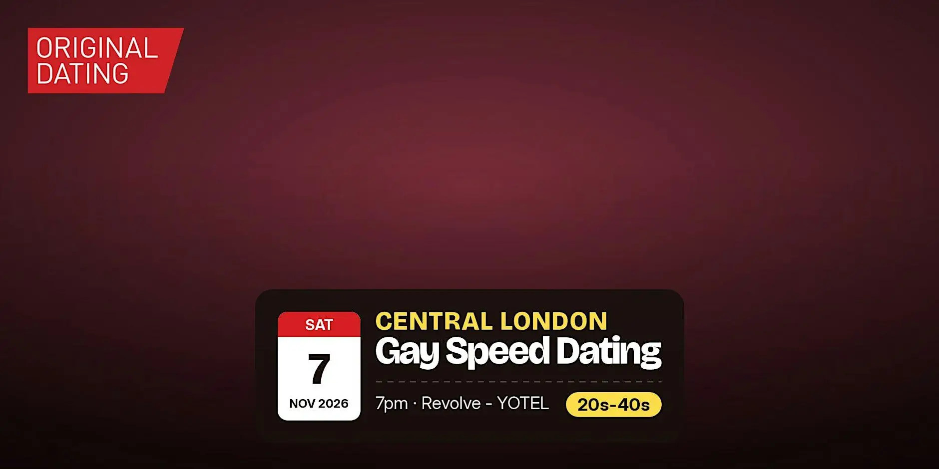 Gay Speed Dating in Central London @ Revolve - YOTEL | 20s-40s Gay Speed Dating in Central London @ Revolve - YOTEL | 20s-40s