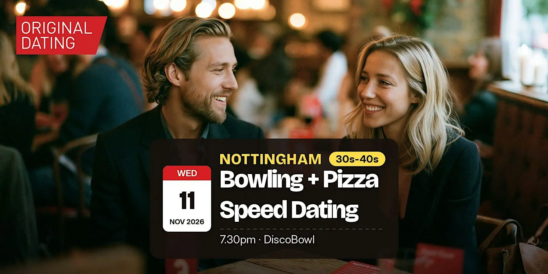 Bowling + Pizza Speed Dating in Nottingham @ DiscoBowl | 30s-40s