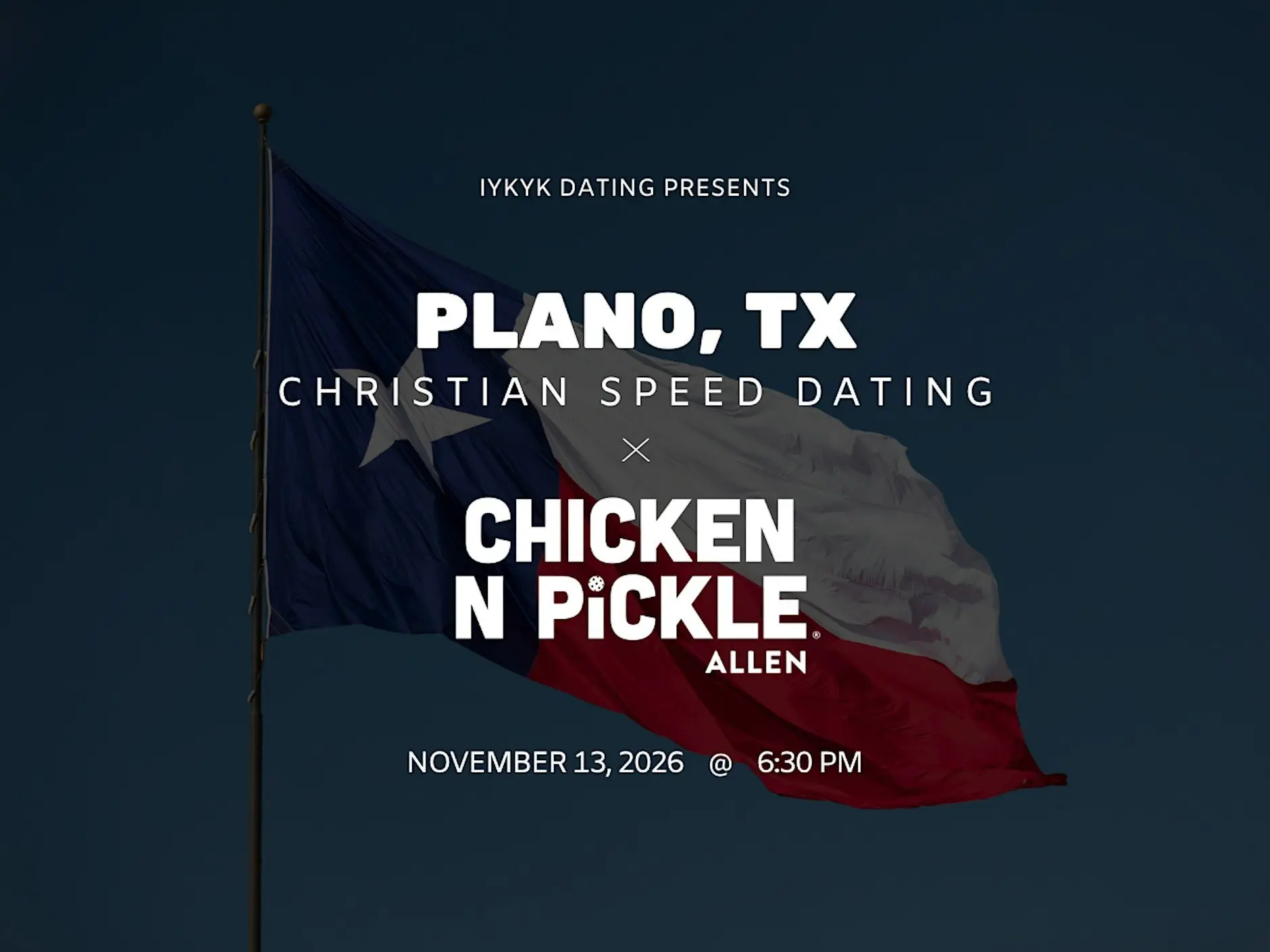 Plano Christian Speed Dating | IYKYK Dating | 20s-30s | 11/13/26 Plano Christian Speed Dating | IYKYK Dating | 20s-30s | 11/13/26