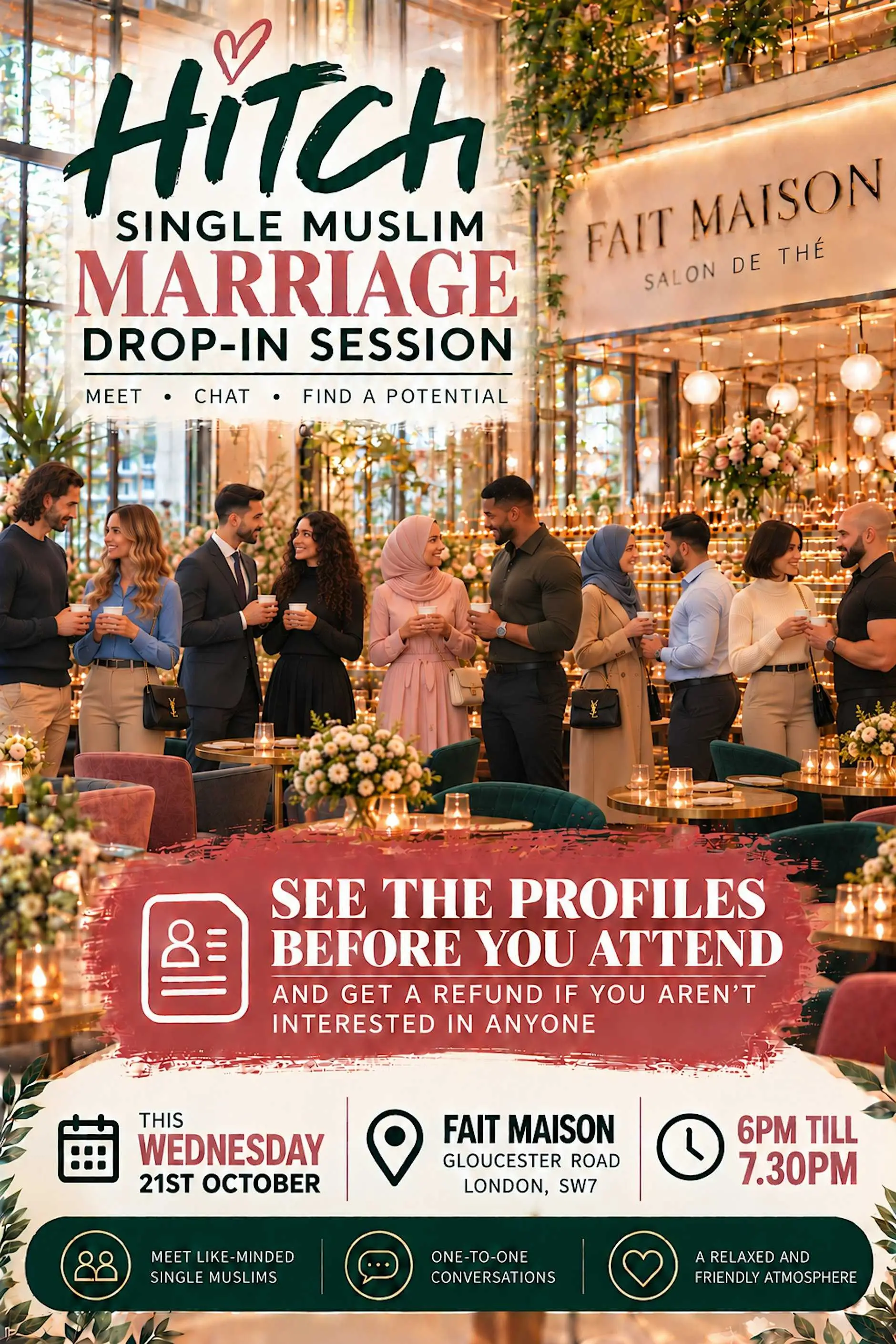 Hitch Single Muslims Marriage Drop-in Session -See Profiles before u attend