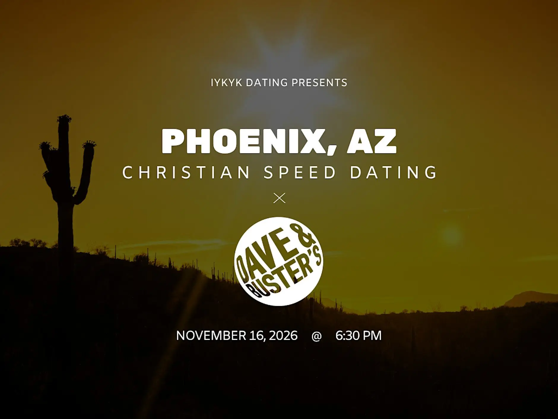 Phoenix Christian Speed Dating | IYKYK Dating | 20s-30s | 11/16/26 Phoenix Christian Speed Dating | IYKYK Dating | 20s-30s | 11/16/26
